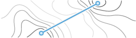 Two points on a surface connected with a straight line Two points on a surface connected with a straight line
